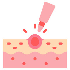 Acne care flat color icon, use for UI, UX, app and web development, digital or print. for beauty, personal care, body treatment.