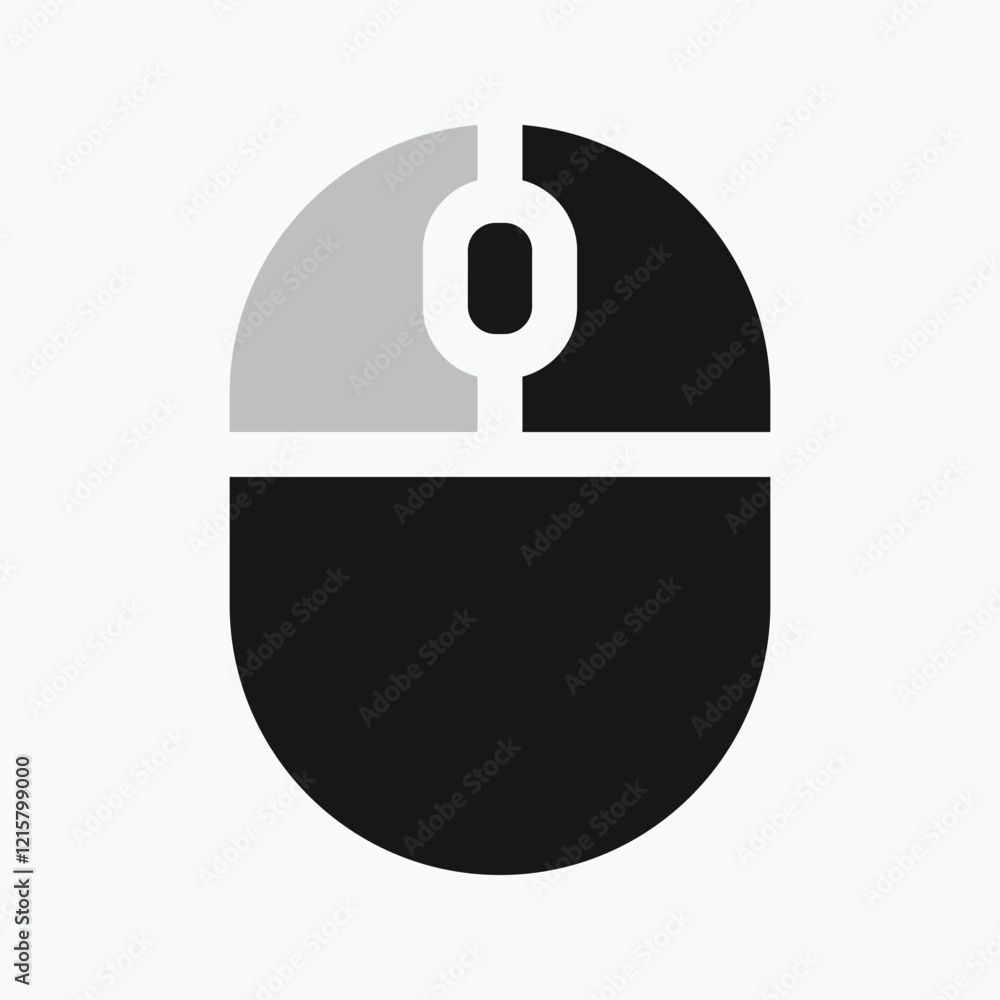 Poster right click computer mouse icon, illustrating different button presses. vector illustration.