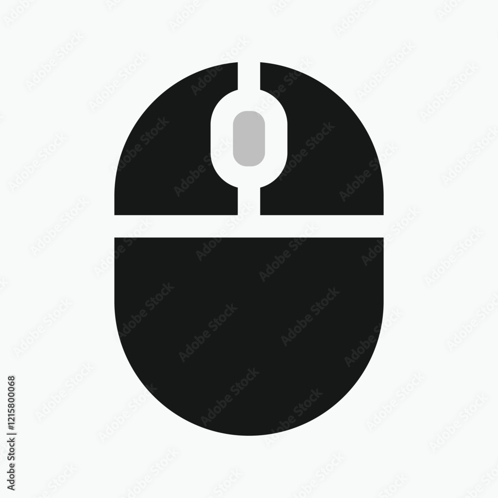 Poster scroll computer mouse icon, illustrating different button presses. vector illustration.