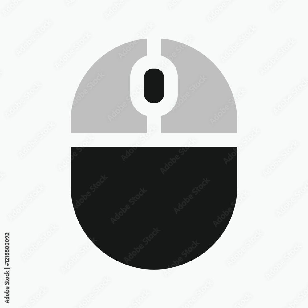 Poster scroll computer mouse icon, illustrating different button presses. vector illustration.