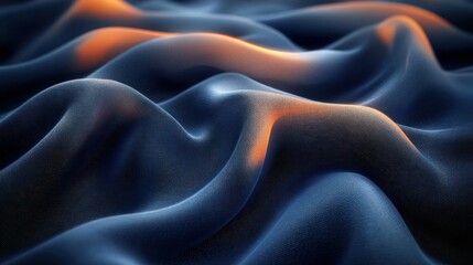 Fototapeta premium Sunset-lit fabric waves, textured surface, design backdrop