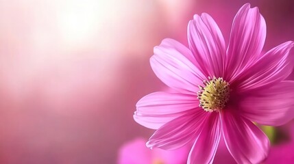 Obraz premium Pink Cosmos Flower Blossom in Soft Light