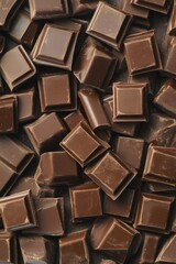 Fototapeta premium Delicious assortment of rich dark chocolate pieces for gourmet indulgence and taste