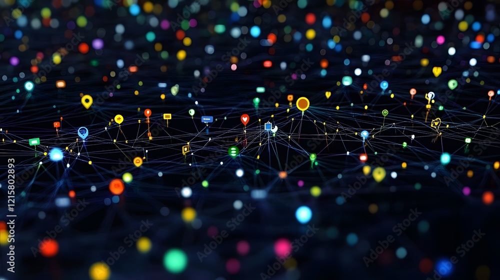 Poster networked digital icons illuminate a complex system