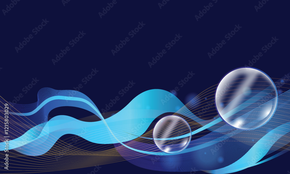 Poster dynamic abstract wave wallpaper background template vector