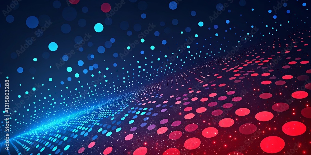 Aufkleber a colorful, abstract background with red and blue dots