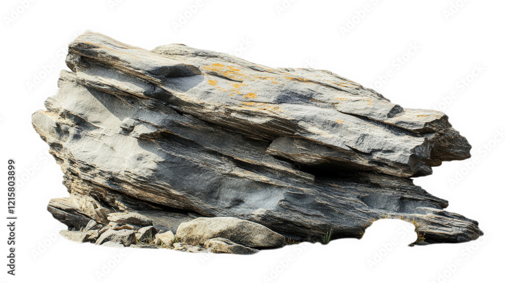 Poster large. rugged rock formation with a textured surface. showcasing natural geological patterns and a f