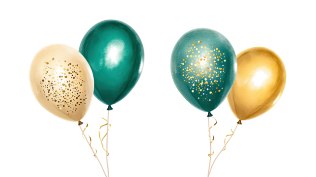 Colorful Balloons in Watercolor Style Artwork Display Generative AI - Powered by Adobe