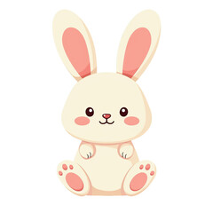 Fototapeta premium Cute Bunny Rabbit Cartoon Illustration - Kawaii/Cute aesthetic