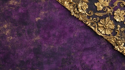 Purple Background with Gold Ornate Floral Design