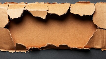 Torn Cardboard, Ripped, Background, Dark, Hole, Design, Texture, Template
