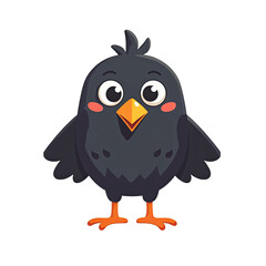 Fototapeta premium Cute Cartoon Blackbird Bird Illustration - Cartoon illustrations