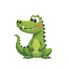 Fototapeta premium Cute Cartoon Crocodile Illustration - Minimalist style