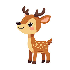 Cute Cartoon Fawn, Adorable Deer Illustration - Cute Animals
