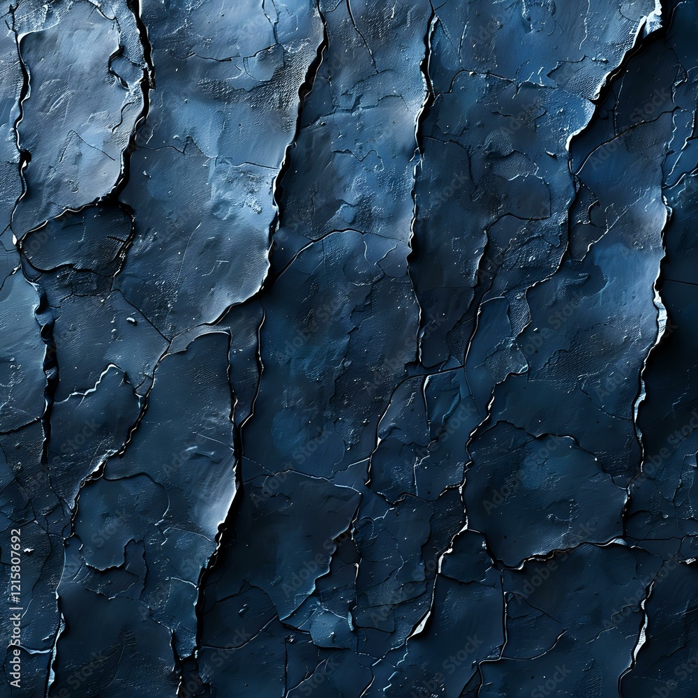 Poster dark blue cracked surface with dramatic lighting creates abstract texture pattern perfect for backgr