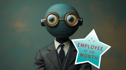 An autonomous AI agent robot employee, showing the future autonomy of work by an agentic workforce and the displacement of jobs and unemployment from automation