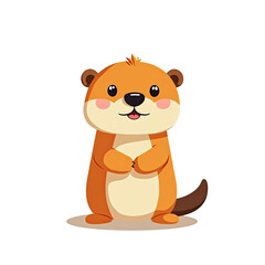 Fototapeta premium Cute Cartoon Otter Illustration - Cute animals