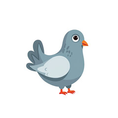 Fototapeta premium Cute Cartoon Pigeon Bird Illustration - Cute animal illustrations