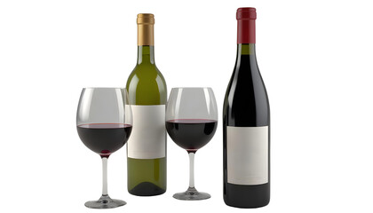 red wine bottle and glass