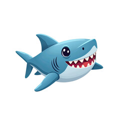 Obraz premium Cute Cartoon Shark Illustration - Minimalist design