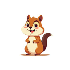 Cute Cartoon Squirrel Illustration - Cute and cartoonish characters