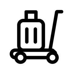 airport luggage car outlined