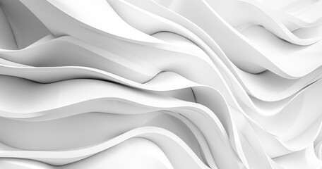 Obraz premium Abstract white waves creating a smooth, flowing texture.