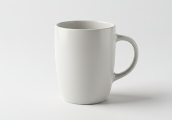 A white coffee cup sits on a white background AI Generated