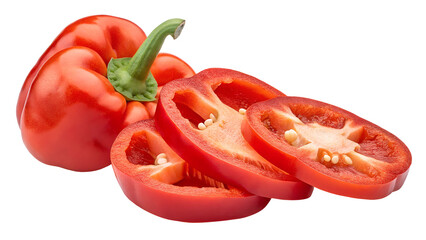 Red pepper isolated on white plant  healthy eating art  cute  nature transparent  eating tomato paprika  green  vegetables ripe  diet  peppers yellow freshness  