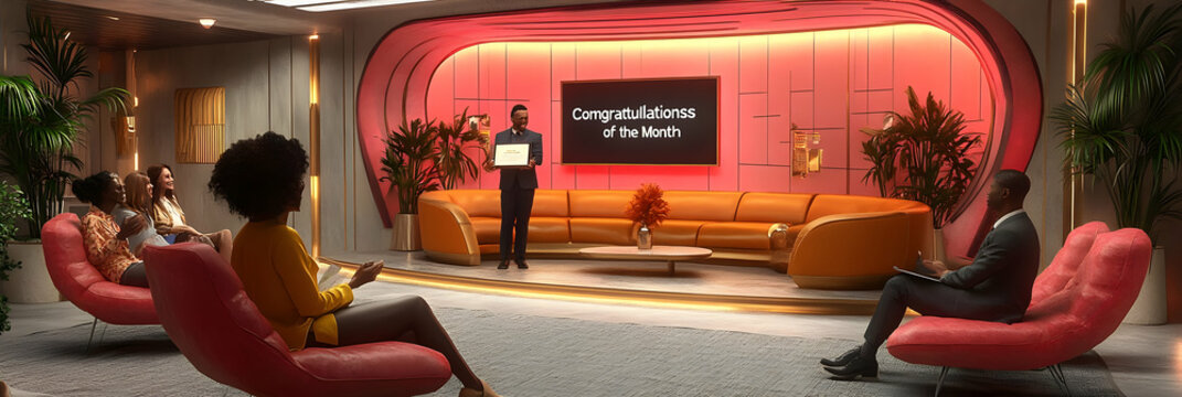 Award Ceremony 3D Illustration - Powered by Adobe