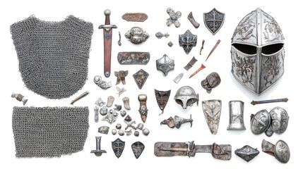 Knights Artifacts on Clear Background Generative AI