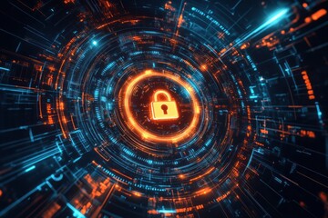 Obraz premium Cybersecurity: Digital Fortress, Data Protection, Network Security, System Safety, Online Privacy, Encryption, Secure Data, Firewall, Digital Shield, Virtual Lock