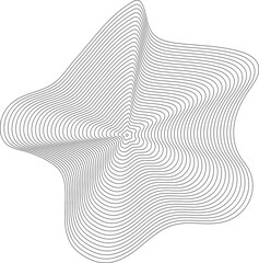 Liquid shape made of lines with blend effect. Modern design