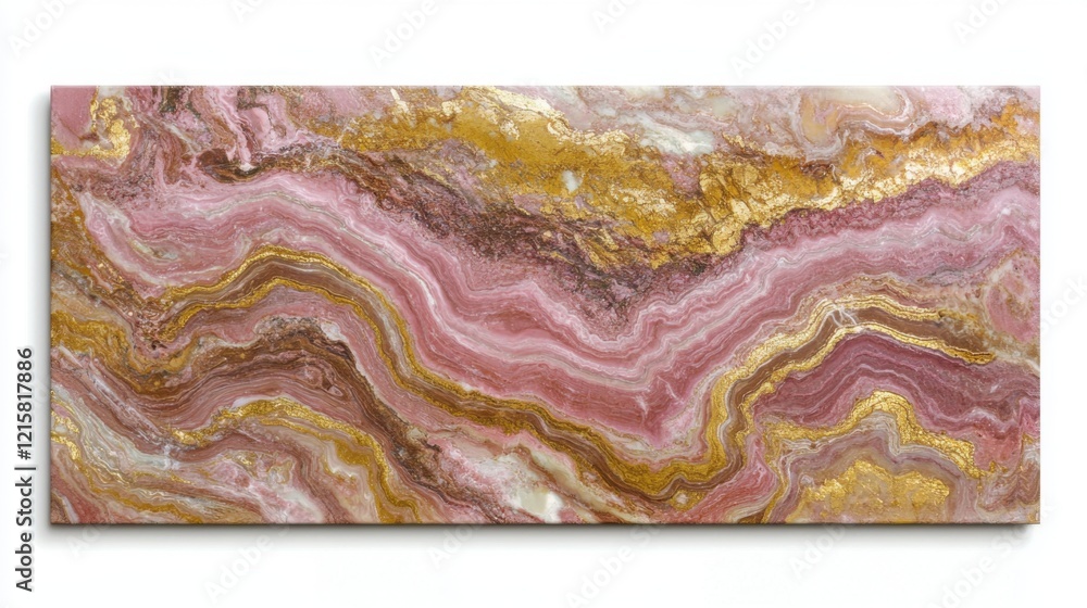 Aufkleber beautiful pink and gold marble texture with flowing lines and unique patterns for elegant background