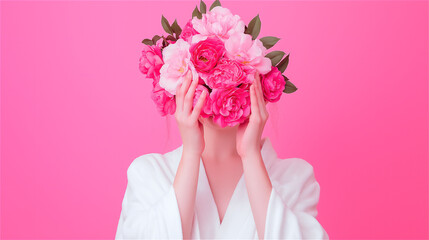flower face woman