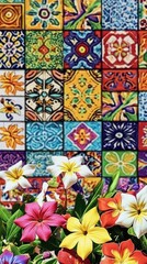 Colorful Mexican Tiles & Flowers