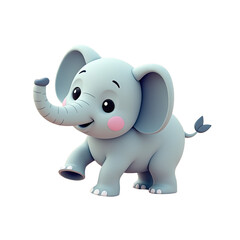 Cute 3D Baby Elephant Illustration - 3D Renderings