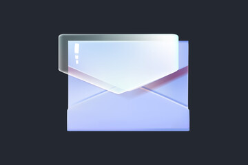 3d messages file. 3d email message illustration icon.