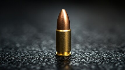Single bullet, dark background, crime scene, forensic