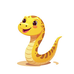 Fototapeta premium Cute Cartoon Baby Snake Illustration - Cute characters