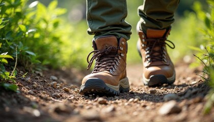 Hiking Boots on a Nature Trail