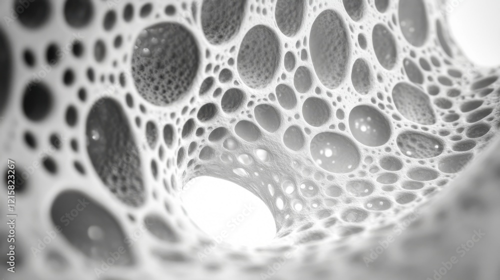 Poster abstract organic structure with intricate bubble-like formations showcasing endless depth and comple