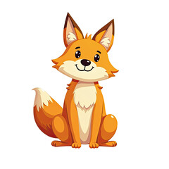 Obraz premium Cute Cartoon Fox Illustration - Cute animal illustrations