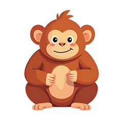 Obraz premium Cute Cartoon Monkey Illustration - Minimalist design