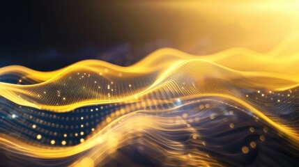 Abstract waves of golden light creating a dynamic, flowing visual effect.