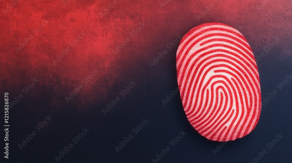 Aufkleber vibrant red and black background with distinctive fingerprint design element