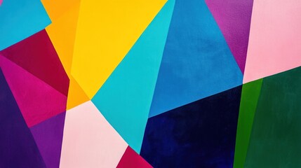 Abstract geometric art; vibrant colors; polygonal shapes; textured background; website design