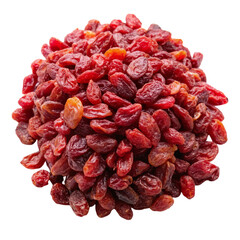 dried cranberries on white background