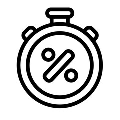 stopwatch discount promo outline icon