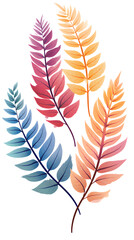 Fototapeta premium Digital vintage watercolor leaves illustration abstract graphic poster background